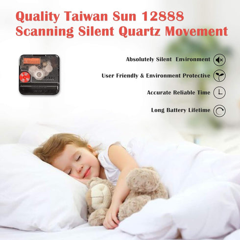 TAHEAT Beach Waves in The Sunset Wall Clock, Silent Non Ticking Battery Operated Clocks, Easy to Read Decorative Wall Clock for Bedroom/Kitchen/Li...