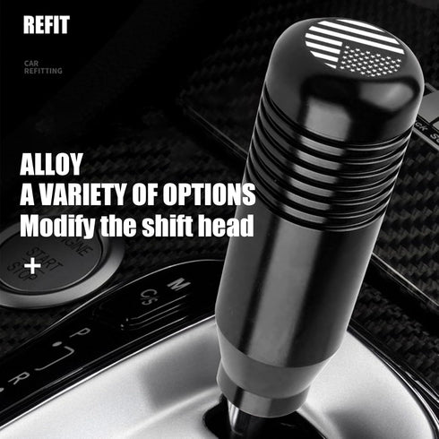 1 PC Comfort Grip Shift Knob, 3.34" x 1.18" American Flag Alloy Shifter, with 8mm/10mm/12mm Adapter, Fits Most Manual Cars, Trucks, SUV (Black)...