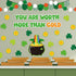 72Pcs St. Patrick's Day Bulletin Board Decor Set Shamrock Clover Gold Coin Cut-Outs with Glue Points Bulletin Board Stickers for Irish Holiday Sch...