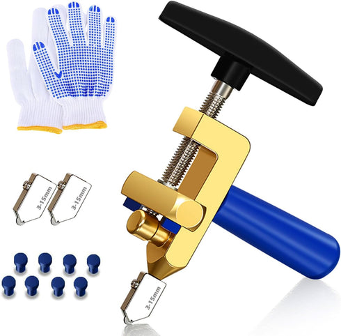 Tile Cutter Hand Tool, 2 in 1 Glass Tile Cutter Breaking Pliers, Manual Tile Cutter with 3 Tungsten Steel Blade, Mirror Cutting Tool for Home DIY ...