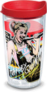 Tervis 1345088 Warner Brothers - Birds of Prey Harley Quinn Insulated Tumbler with Wrap and Red Lid, 16oz, Clear...