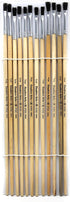 Charles Leonard Flat Tip Easel Paint Brushes with Long Handle, 0.25 Inch, Natural Handles and Black Bristles, 12-Pack (73525)...