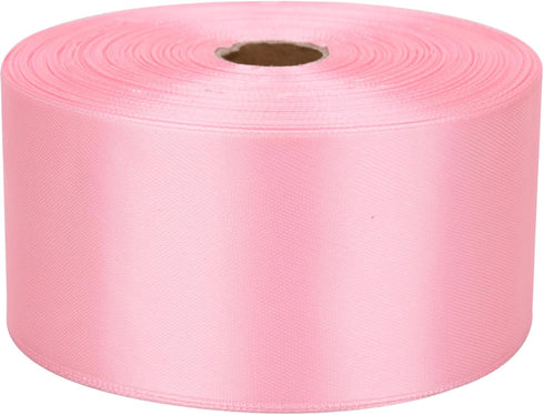 2 inch Pink Satin Ribbon 50 Yards Solid Fabric Ribbons Roll for Gift Wrapping, Satin Weddings,Flower Bouquet, Invitations,Sewing,Party Decorations...