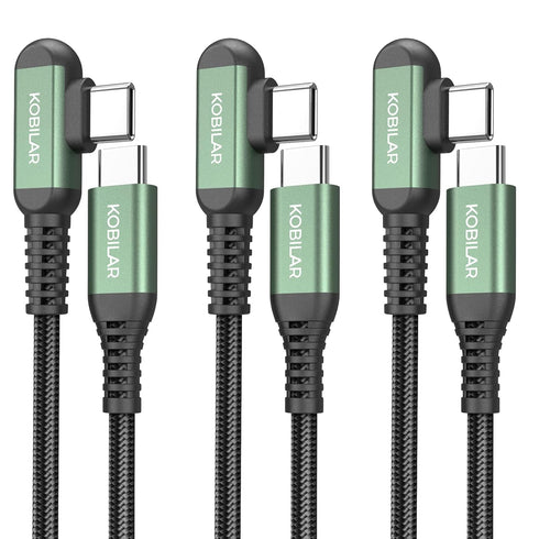 USB Cables - 90 Degree USB C to C Charging Cable for Fast Charging, Type C Phone Charger - Compatible with Android Phones - Reliable and Durable C...