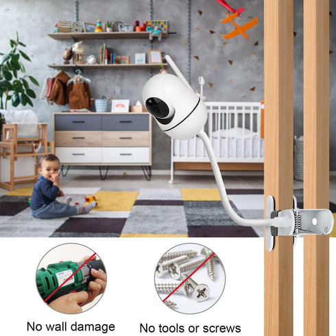 Baby Monitor Mount Compatible with HelloBaby HB6550/HB65/HB66/HB248,ANMEATE SM935E Baby Monitor Camera 15.7 inches Flexible Clip Clamp Mount Long ...