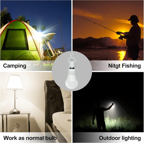 Rechargeable Light Bulbs, Multi-Function Battery Powered Light Bulb for Power Outage, 2000mAh Emergency Battery Light Bulb 500 Lumens 5W 40W Equiv...