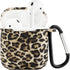 Seadream Silicone Leopard Pattern Protective Cover Case Metal Keychain Compatible with Apple AirPods...