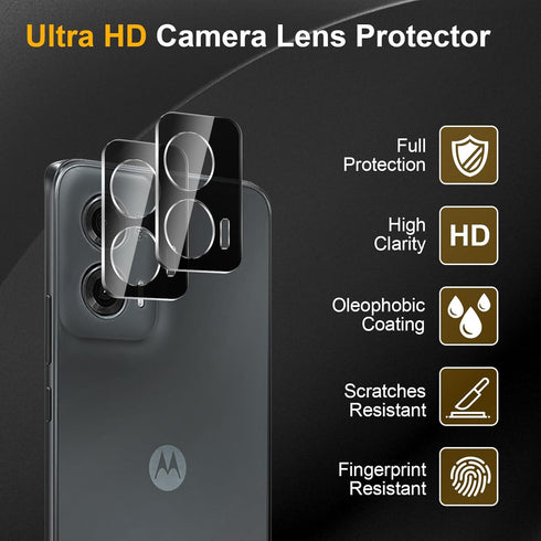 3 Pack Privacy Screen Protector for Motorola Moto G Stylus 5G 2024 With 3 Pack Camera Lens Protector, Anti Spy Tempered Glass 9H Hardness, Black P...