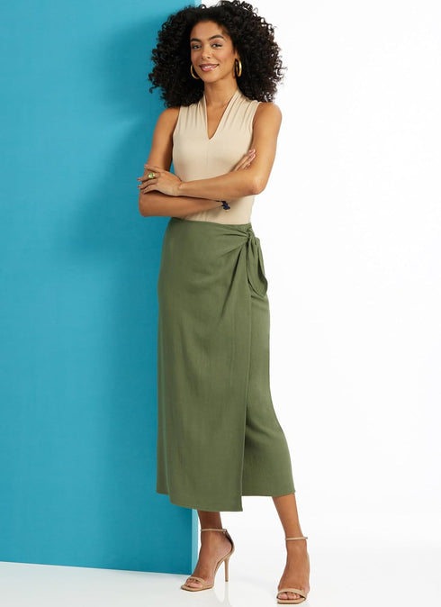 Butterick B6934A Misses' Wrap Skirt Sewing Pattern Kit in Two Lengths, Design Code B6934, Sizes XS-S-M-L-XL-XXL...