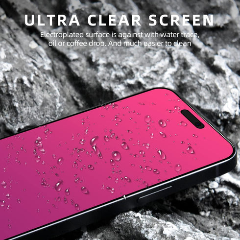 EGKimBa Privacy Screen Protector Compatible with iPhone 14 Pro Max or iPhone 15 Plus, 6.7 inch Gradient Colorful Electroplated Anti-Spy Anti-Blue ...
