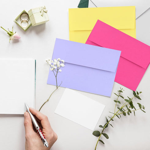 50 Pack A2 Envelopes for Invitations,4.37x5.75 Envelopes,A2 Envelopes Multicolor Self Seal,Printable Envelopes for Wedding,Invitation,Baby Shower,...