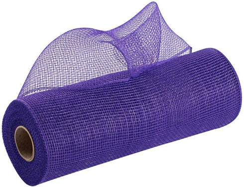Purple Deco Mesh Wreath Decor - 10" x 10 Yards, Decorative Ribbon Roll, Swag, Tree Topper, Bows, Gifts, Garlands, Presents, Mardi Gras, Easter...
