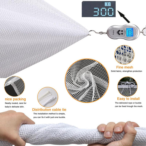 Baby Balcony Safety Mesh Net,Banister Stairs Guard Protective Net for Kids Toys Pets,Stairway Rail Net 10ft x 2.5ft (1 pack, White)...