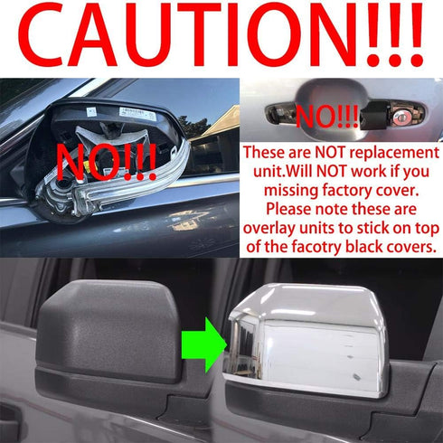 3-Layers Shiny Chrome Plated 4-Door Handle Overlay Covers with Smart Key Designed for F-150 F-250 F-350...