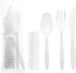 Party Essentials Individually Wrapped Plastic Cutlery Packets/Silverware Kits, White Fork/Spoon/Knife/Napkin, 100 Sets...