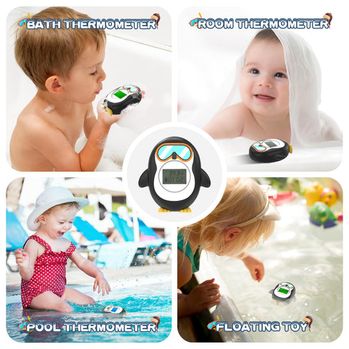 Bath Thermometer for Baby, Safety Pregnancy Bathtub Thermometer with Battery Power Display Feature, Floating Water Temperature Gauge, Auto On/Off ...