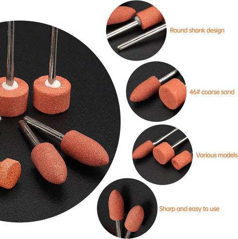 Sanding Bits for Dremel Rotary Tool, Grinding Stones Sanding Drill Bits with 1/8" Shank, Aluminum Oxide Sanding Accessories to Metal Rust Removal/...
