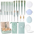 28 Pcs Women Makeup Set Makeup Bag with Makeup Brushes Premium Synthetic Brush and Mirror for Women Travel Reusable Cosmetic(Sage Green)...