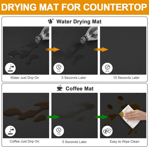 Dish Drying Mats for Kitchen Counter Coffee Mat Under Sink Mats for Kitchen Waterproof Dish Mat Drying Kitchen Mat Bar Mats for Countertop Coffee ...