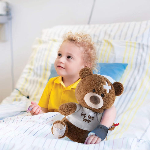 PREXTEX 12-Inch Get Well Soon Plush Bear - Soft Stuffed Teddy Bear - Get Well Soon Gifts for Kids Stuffed Animals - Get Well Soon Stuffed Toy - Ge...