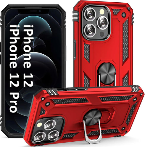 ADDIT for iPhone 12 Case,iPhone 12 Pro Case,with Kickstand Ring,Adjustable Stand,Military Grade,Heavy Duty Protection,Shockproof,Anti-Fingerprint,...