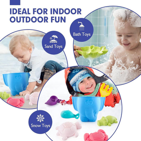 Beach Toys for Toddlers 1-3 - Sand Toys for Toddlers 1-3 - Baby Bucket Rake Shovel Set, Bath Water Outside Outdoor Toys for Toddlers 1-3 Boys Girl...