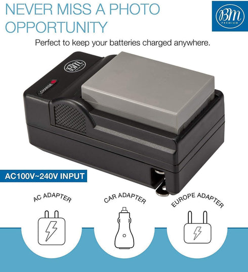 BM Premium BLS-50, PS-BLS5 Battery and Charger for Olympus OM-5, OM-D E-M5 III, E-M10, E-M10 III, E-M10 IV, E-PL7, E-PL8, E-PL9, E-PL10, Stylus 1 ...