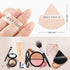 6 Pcs Triangle Powder Puff with 2 Travel Cases, Setting Powder Puffs for Face Powder and Foundation, Velour Makeup Puff for Loose Powder Body Powd...