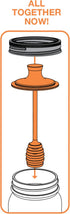 Jarware Honey Dipper Lid for Regular Mouth Mason Jars, Orange, 16-Ounce...