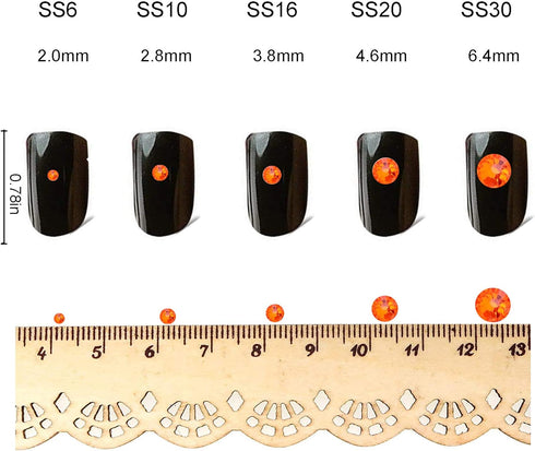 300 Pcs FYGEM Hot Fix Iron Rhinestones DIY Jewelry Making with Picking Pen (Orange, SS30)...