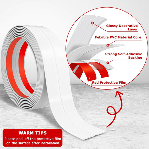Flexible Wall Corner Protector Moulding Trim Peel and Stick Wall Corner Guards Edge Protector Self Adhesive Wall Molding Trim Strip for Wall Edge ...