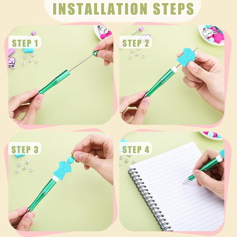 16 Pcs Nurse Beaded Pens Nurse's Day Plastic Ballpoint Pens with 72 Pcs Multicolor Beads Assorted Spacer Beads Nurse Appreciation Graduation Gift ...