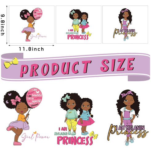 4 Pieces Black Girl Inspirational Quote Wall Decal Motivational Saying African American Sticker Positive Stickers Little Decals for Bedroom Girl P...