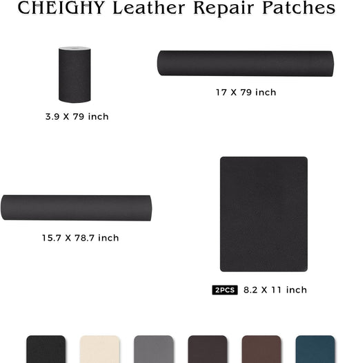 CHEIGHY Leather Repair Kit for Furniture - Advanced PU, Strong Self Adhesive Leather Repair Patch for Couch 3.9X79 inch Vinyl Repair Tape for Car ...