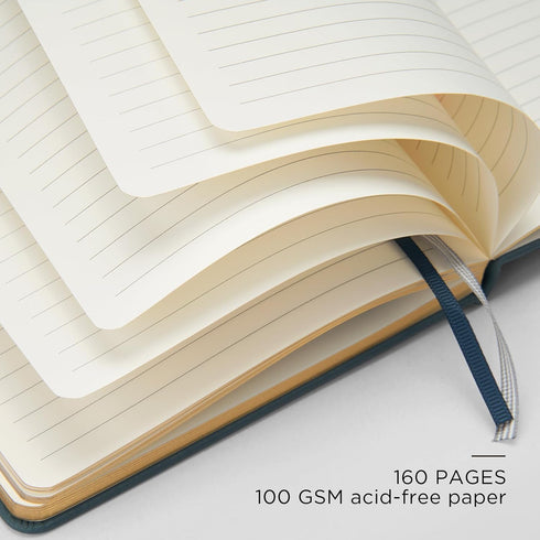 A5 Lined Leather Journal and Pen Set, Hardcover Notebook with Pen, 160 Pages 100gsm Thick Ruled Paper for Men Women, for Work, Business, School or...
