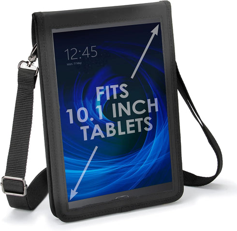 USA GEAR 10 inch Tablet Case - Tablet Holder with Shoulder Strap Compatible with Apple iPad 2019 and 2018, Samsung Galaxy Tab A 10.1, Tab S3, Tab ...