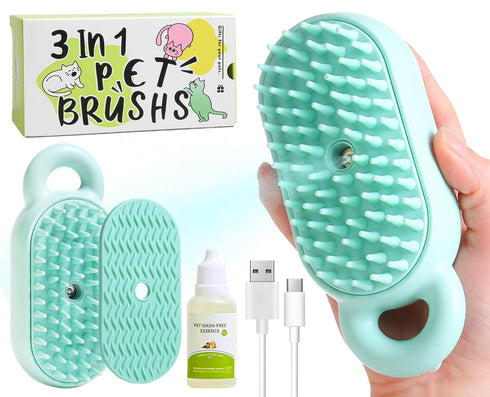 Cat Steam Brush,3 in 1 Steamy Cat Brush,Cat Brush for Shedding, Multifunctional Pet Steam Brush Cat Hair Brush for Removal of Shedding and Tangled...