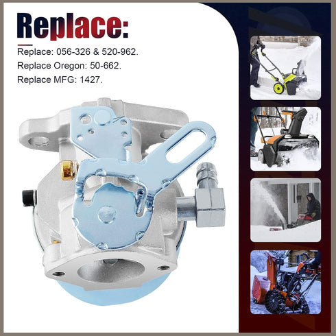 632113 Carburetor Compatible with Tecumseh 632113A HS40 HSSK40 Snowblower Toro 38010 38015 38250 Snowthrower 421 521 4HP 5HP Adjustable 056-326 52...