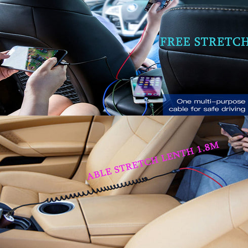 Multifunction USB Charging Cable Set,3 Pack 3 in 1 Nylon Braided Cord,Multiple Fast Charger Cords for Home,Office,Car......