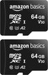 Amazon Basics Micro SDXC Memory Card with Full Size Adapter, A2, U3, Read Speed up to 100 MB/s, 64 GB (2pack), Black...