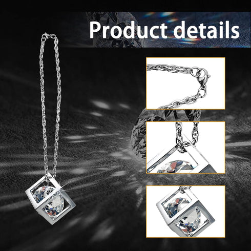Bling Diamond Cube Car Rear View Mirror Charms, Crystal Sun Catcher Hanging Ornament for Automotive, Home Decor, Universal Vehicle Pendant Accesso...