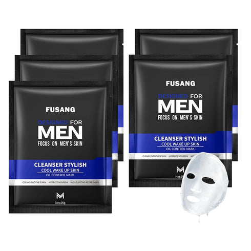 5 Pcs Mens Facial Sheet Mask,Hydrating Face Masks Skincare Gift Set for Men,Moisturizing Soothing Facial Masks,Easy to Use & Nourishing Face Mask ...