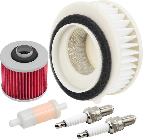 Motorcycle Air Filter & Oil Filter & Fuel Filter & Spark Plug Compatible with Yamaha XVS650 V-Star 650 Custom 1998-2011 XVS650AT V-Star Silverado ...