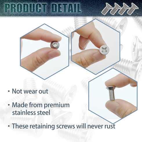 8PCS Stainless Steel Retaining Screws for Front and Rear, Stainless Steel Brake Disc Rotor Screws, 936-000-601-40-H, Compatible with Acura, Honda,...