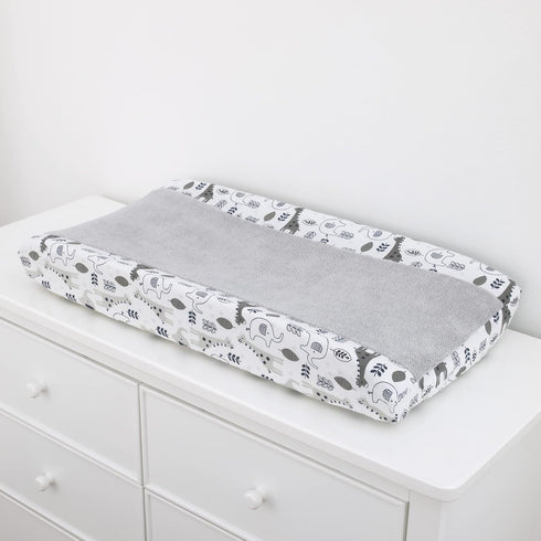 NoJo Love You to The Moon - Grey and White Elephant and Giraffe Plush Changing Pad Cover...