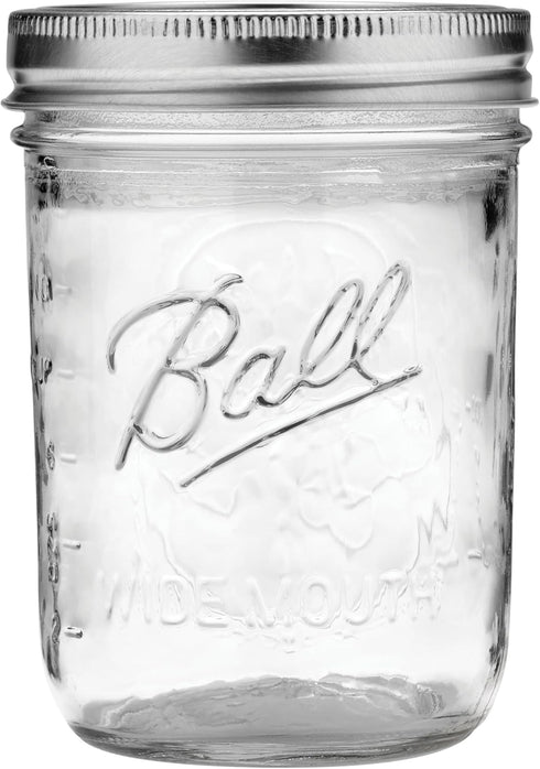 Ball Wide Mouth Glass Mason Jars with Lids and Bands, Used for Canning, Pickling, Juice, Jam, Jelly, Pint Size 16 Ounce (Pack of 3)...