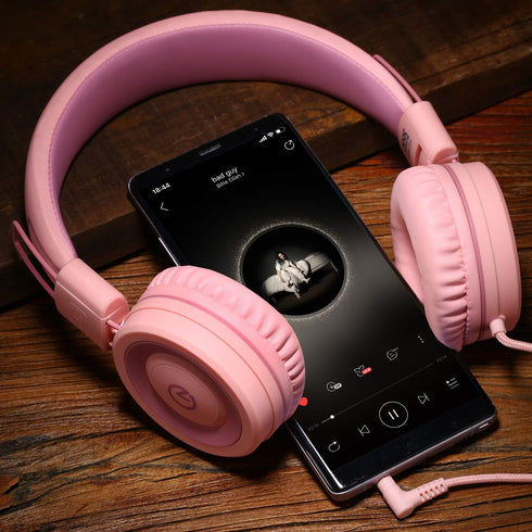 noot products Kids Headphones K11 Foldable Stereo Tangle-Free 5ft Long Cord 3.5mm Jack Plug in Wired On-Ear Headset for iPad/Girls/Boys/School/Lap...