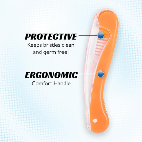 Lingito Travel Toothbrushes Soft, Mini Toothbrush with Toothbrush Cover, Camping Toothbrush, Interlock Folding Travel Size Toothbrush, Adults Trav...