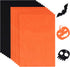 12 Pieces Halloween Felt Fabric Sheets Orange and Black Craft Felt Fabric Sheets for Halloween DIY Craft Sewing Patchwork Decorations, 11.8 x 8.3 ...