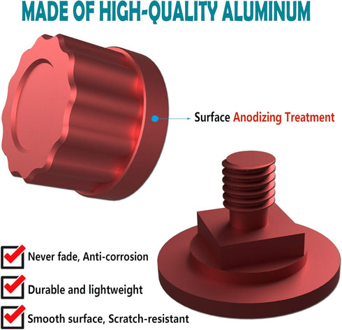 Red Welding Hood Pipeliner Helmet Fasteners - 1Pair Aluminum Helmet Pipeliner Headgear Replacement Parts Accessories Screws Flip Hood, Anti-rust, ...